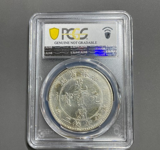 古玩錢幣吉林省造光緒元真品鑒賞圖