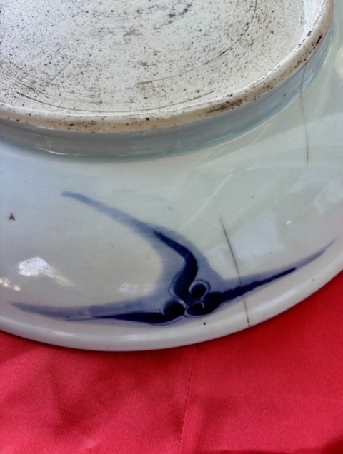 古玩陶瓷青花過(guò)墻龍紋盤(pán)真品鑒賞圖