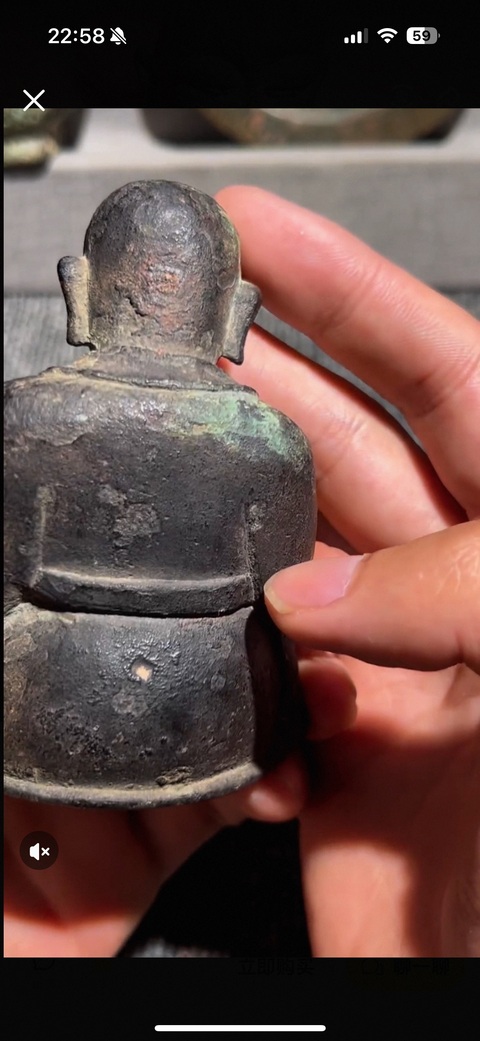 古玩銅器銅佛尊者像真品鑒賞圖