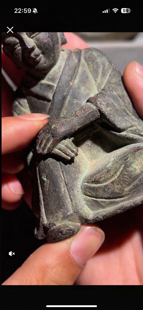 古玩銅器銅佛尊者像真品鑒賞圖