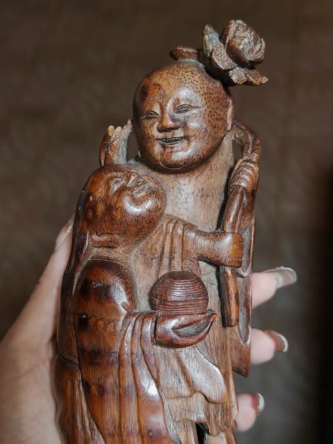 古玩雜項竹雕人物擺件真品鑒賞圖