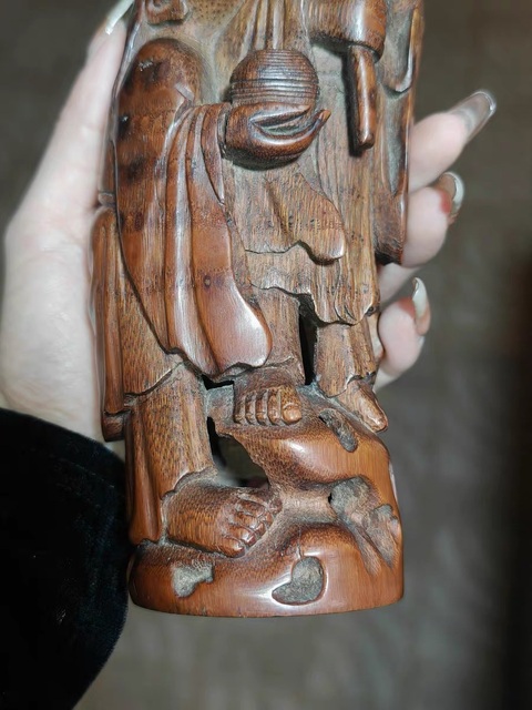 古玩雜項竹雕人物擺件真品鑒賞圖