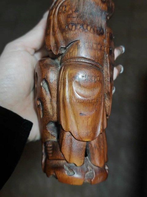 古玩雜項竹雕人物擺件真品鑒賞圖