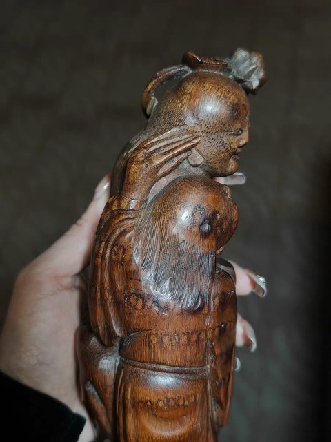 古玩雜項竹雕人物擺件真品鑒賞圖