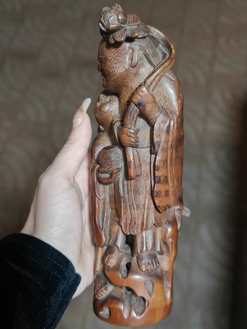 古玩雜項竹雕人物擺件真品鑒賞圖