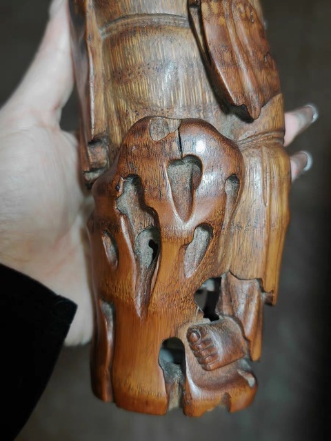 古玩雜項竹雕人物擺件真品鑒賞圖