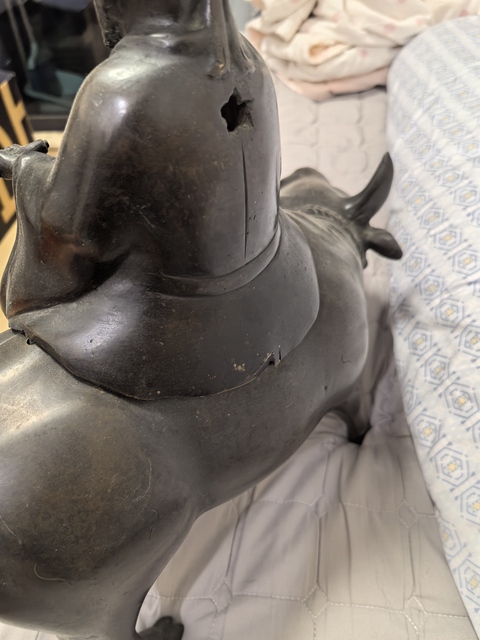 古玩銅器牛形香薰真品鑒賞圖