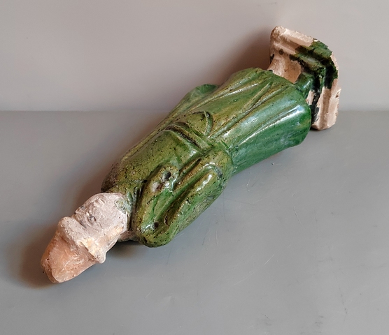 古玩陶瓷明代三彩人物站立俑拍賣，當前價格152元