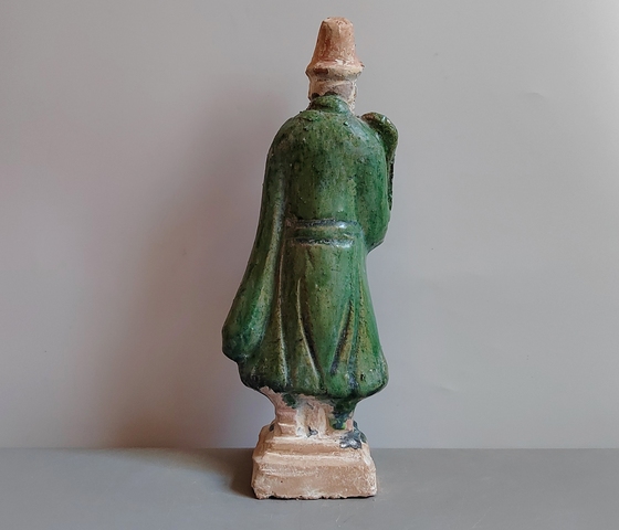 古玩陶瓷明代三彩人物站立俑拍賣，當前價格152元