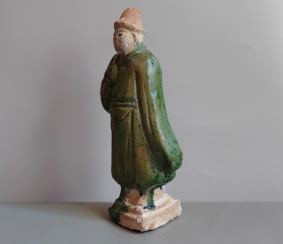 古玩陶瓷明代三彩人物站立俑拍賣，當前價格152元