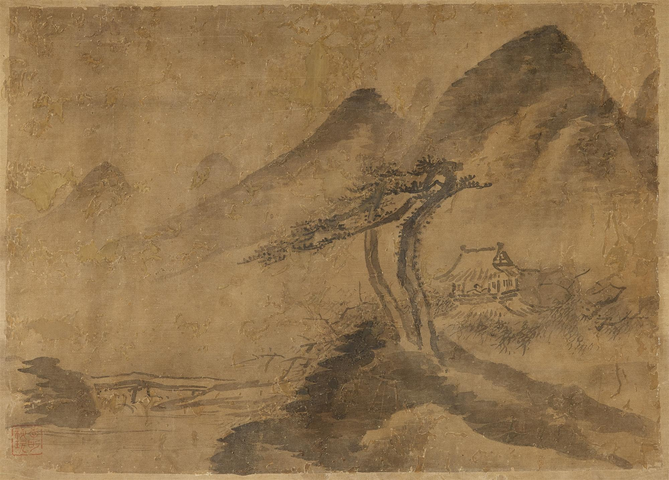 古玩字畫米芾款山水真品鑒賞圖