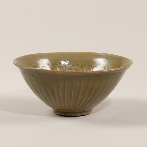 古玩陶瓷耀州窯團菊碗真品鑒賞圖