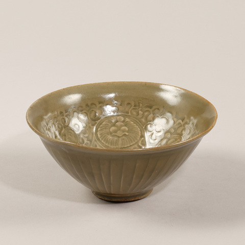 古玩陶瓷耀州窯團菊碗真品鑒賞圖