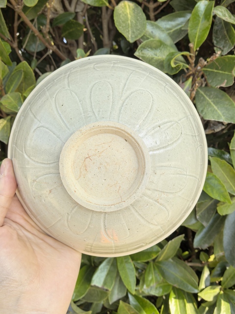 古玩陶瓷南定青白釉刻仰蓮紋碗拍賣，當前價格1480元