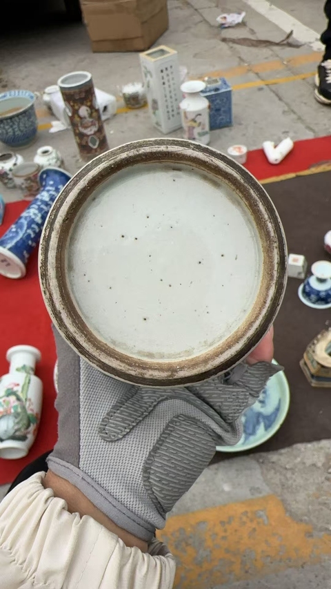 古玩陶瓷霽藍釉描金鳳尾尊真品鑒賞圖