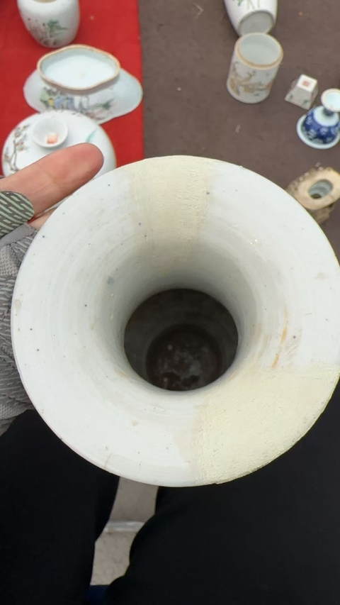 古玩陶瓷霽藍釉描金鳳尾尊真品鑒賞圖