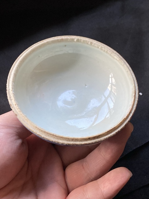 古玩陶瓷纏枝花囍字紋蓋子真品鑒賞圖