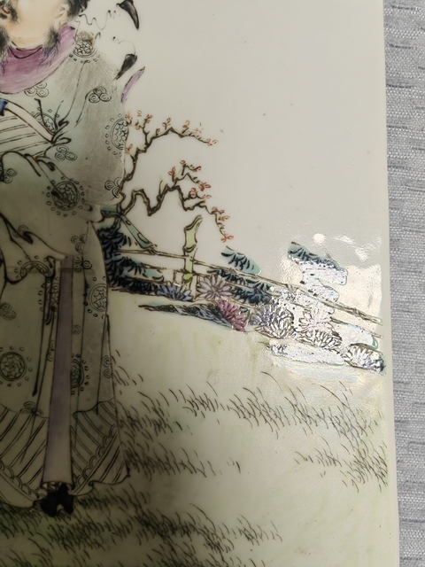 古玩陶瓷民國(guó)·粉彩人物故事紋瓷板 真品鑒賞圖