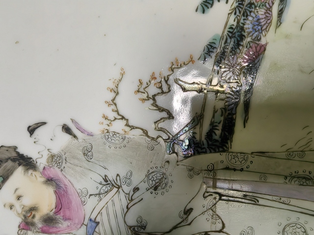 古玩陶瓷民國(guó)·粉彩人物故事紋瓷板 真品鑒賞圖