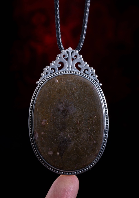 古玩銅器銅陰刻菩薩真品鑒賞圖