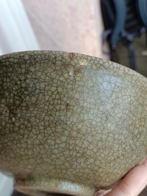 古玩陶瓷龍泉青瓷哥釉碗真品鑒賞圖