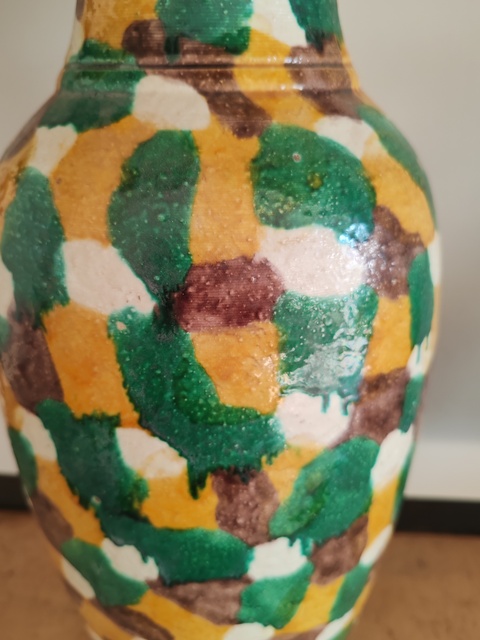 古玩陶瓷虎皮三彩花觚真品鑒賞圖