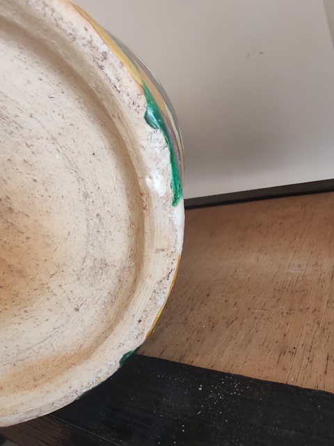 古玩陶瓷虎皮三彩花觚真品鑒賞圖