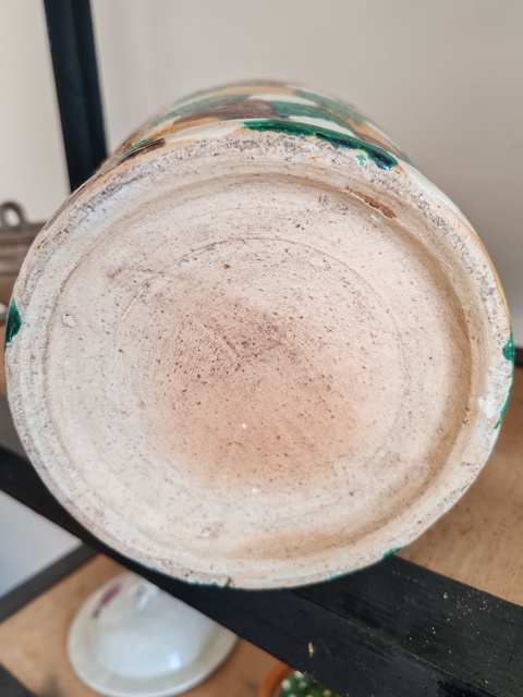 古玩陶瓷虎皮三彩花觚真品鑒賞圖