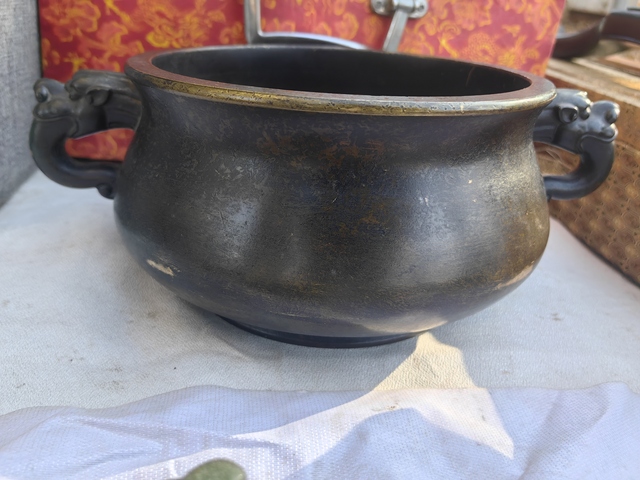 古玩銅器銅獸耳爐真品鑒賞圖
