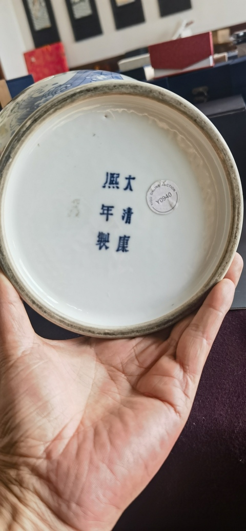 古玩陶瓷青花釉里紅魚化龍紋瓶真品鑒賞圖