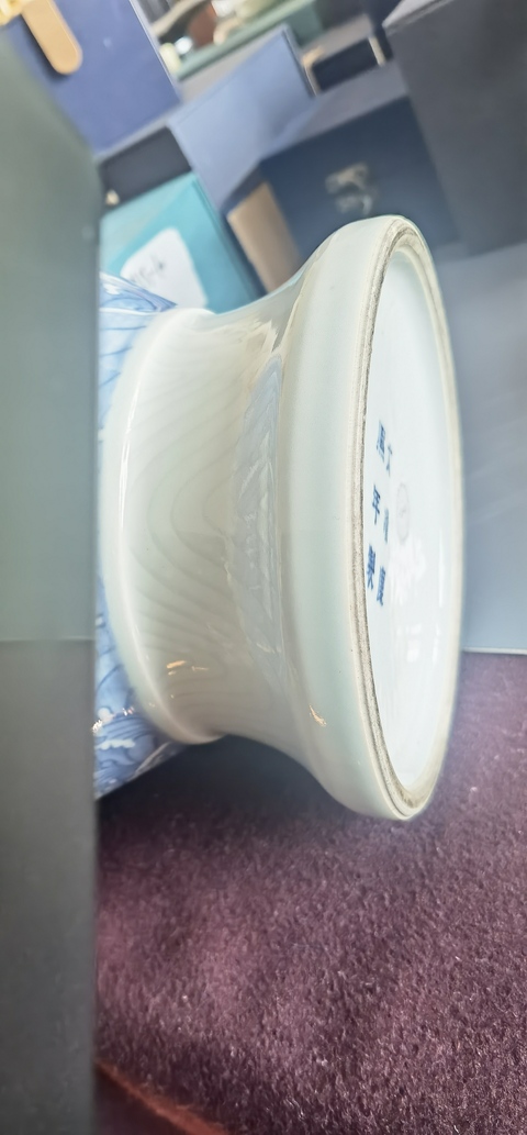 古玩陶瓷青花釉里紅魚化龍紋瓶真品鑒賞圖