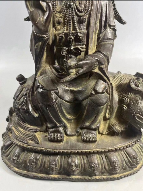 古玩銅器銅菩薩像真品鑒賞圖