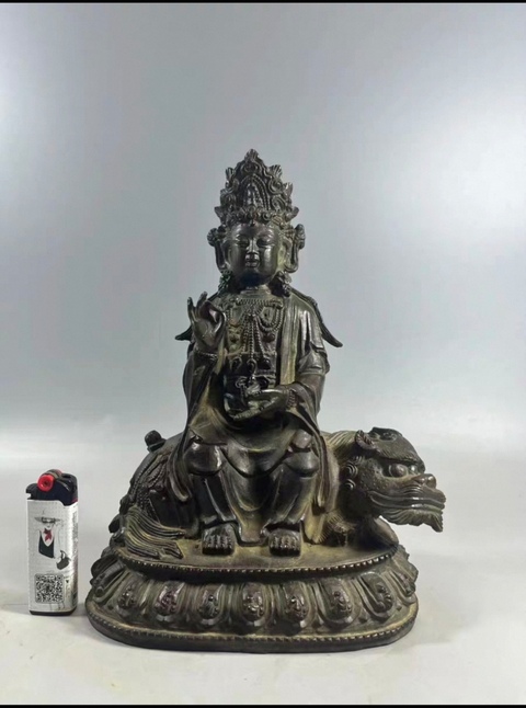 古玩銅器銅菩薩像真品鑒賞圖