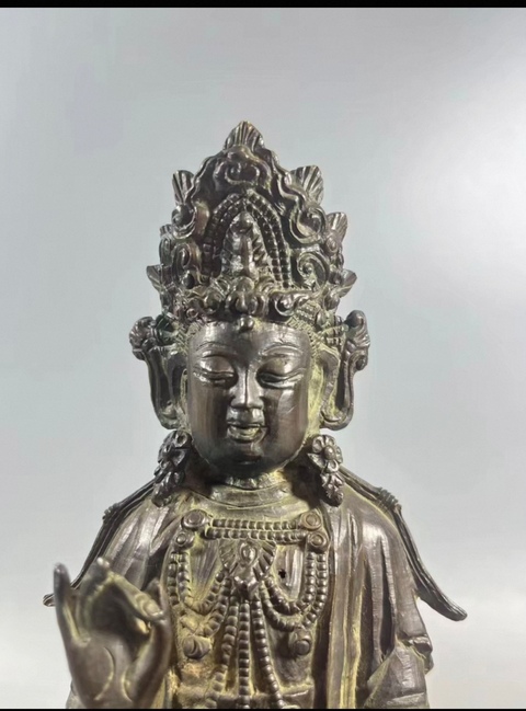 古玩銅器銅菩薩像真品鑒賞圖