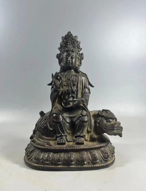 古玩銅器銅菩薩像真品鑒賞圖