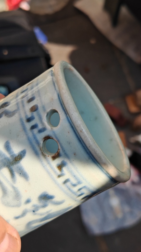 古玩陶瓷吉語(yǔ)紋青花筷子籠真品鑒賞圖