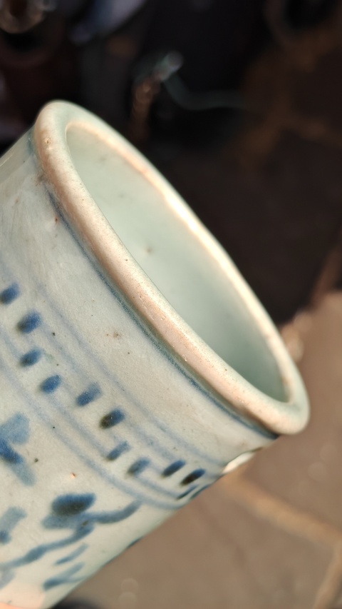 古玩陶瓷吉語(yǔ)紋青花筷子籠真品鑒賞圖