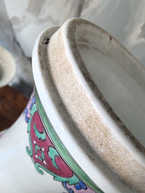 古玩陶瓷粉彩博古花卉紋花觚一對真品鑒賞圖