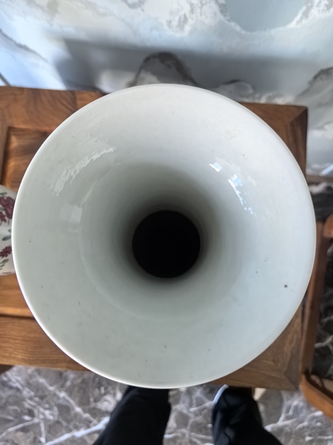 古玩陶瓷粉彩博古花卉紋花觚一對真品鑒賞圖