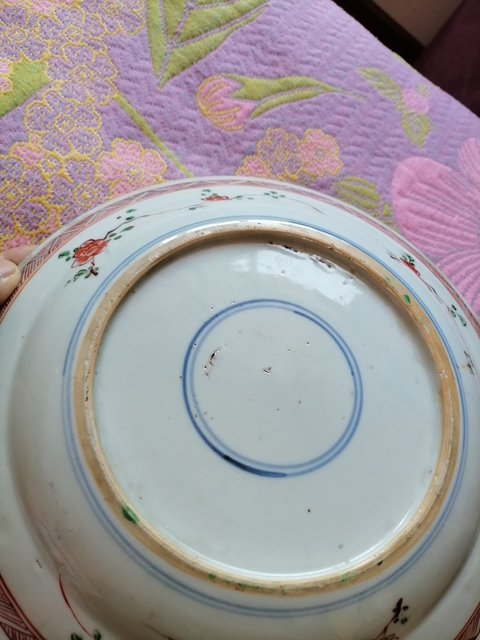 古玩陶瓷清康熙 五彩花鳥紋盤真品鑒賞圖