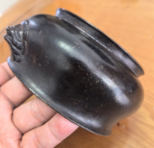 古玩銅器銅獅耳爐真品鑒賞圖