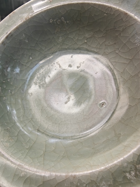 古玩陶瓷龍泉青瓷折沿洗拍賣，當前價格888元