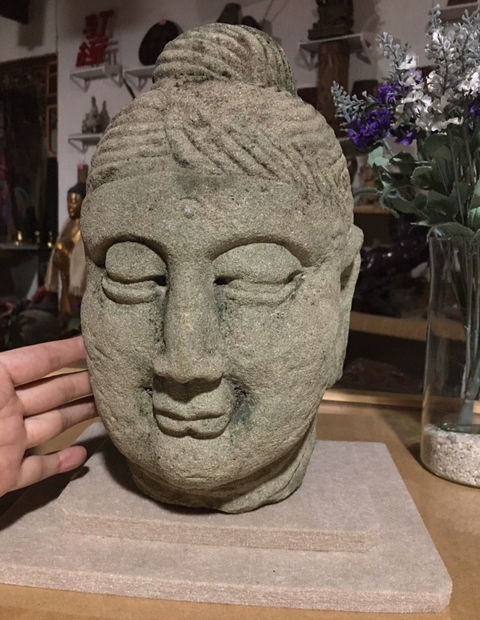 古玩雜項(xiàng)石佛首真品鑒賞圖