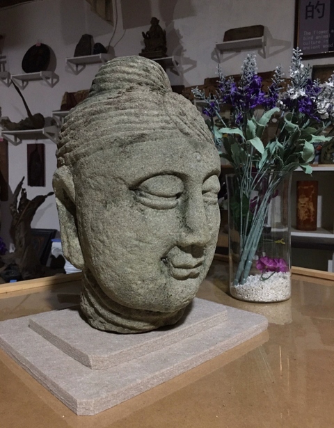 古玩雜項(xiàng)石佛首真品鑒賞圖