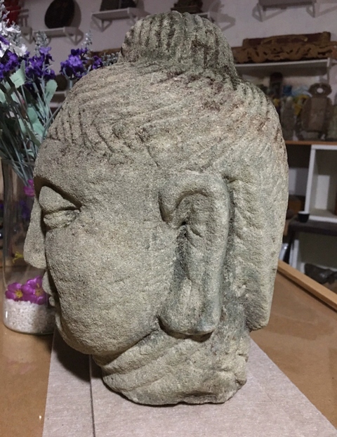 古玩雜項(xiàng)石佛首真品鑒賞圖