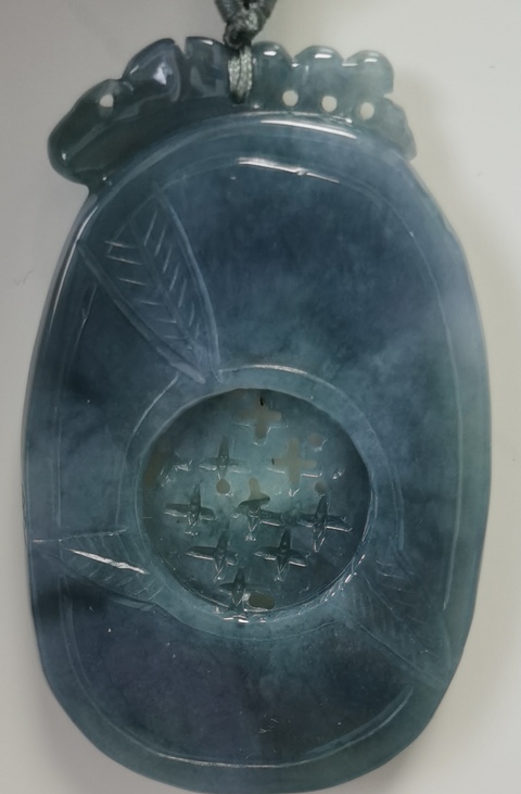 古玩玉器天然翡翠鹿牌掛件真品鑒賞圖