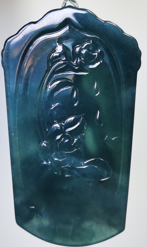 古玩玉器天然翡翠牌真品鑒賞圖