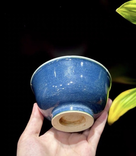 古玩陶瓷祭蘭釉茶圓真品鑒賞圖