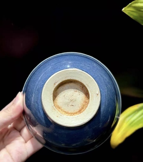 古玩陶瓷祭蘭釉茶圓真品鑒賞圖