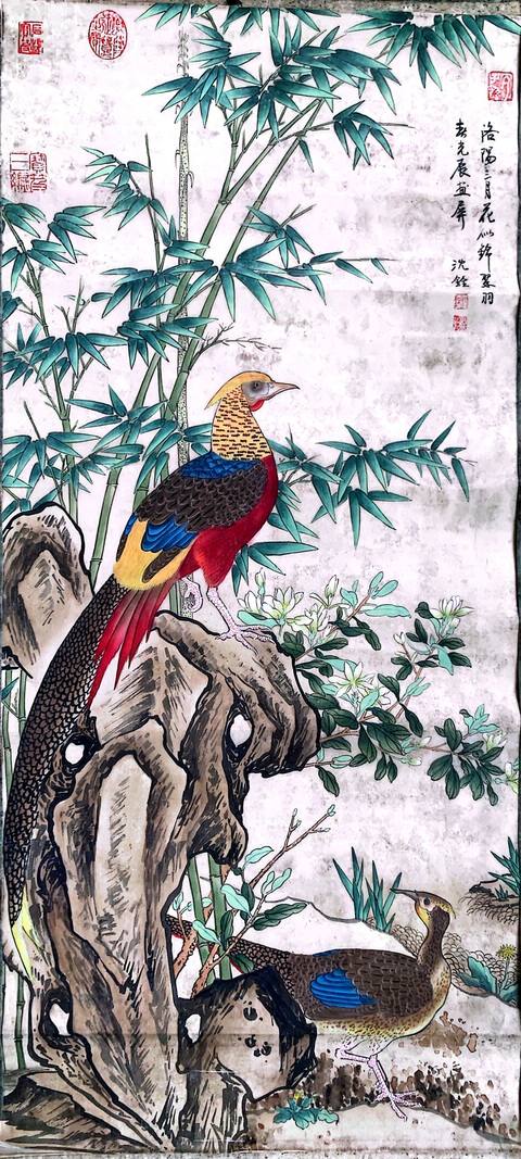 古玩字畫松鶴梅竹圖真品鑒賞圖